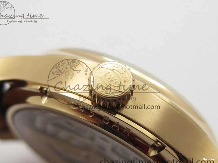 MIROTIME 0129 Elegant Portugieser Perpetual Calendar IW503302 RG V9F 1:1 Best Edition Gray Dial on Black Leather Strap A 7096